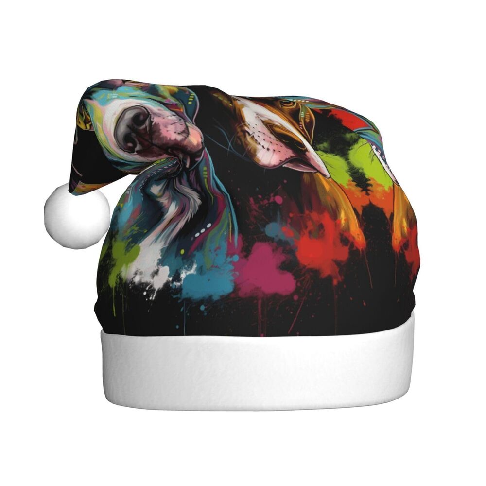 9251 Pitbull Florescent Dog Christmas Hat for Adults, Santa Hats, Holiday